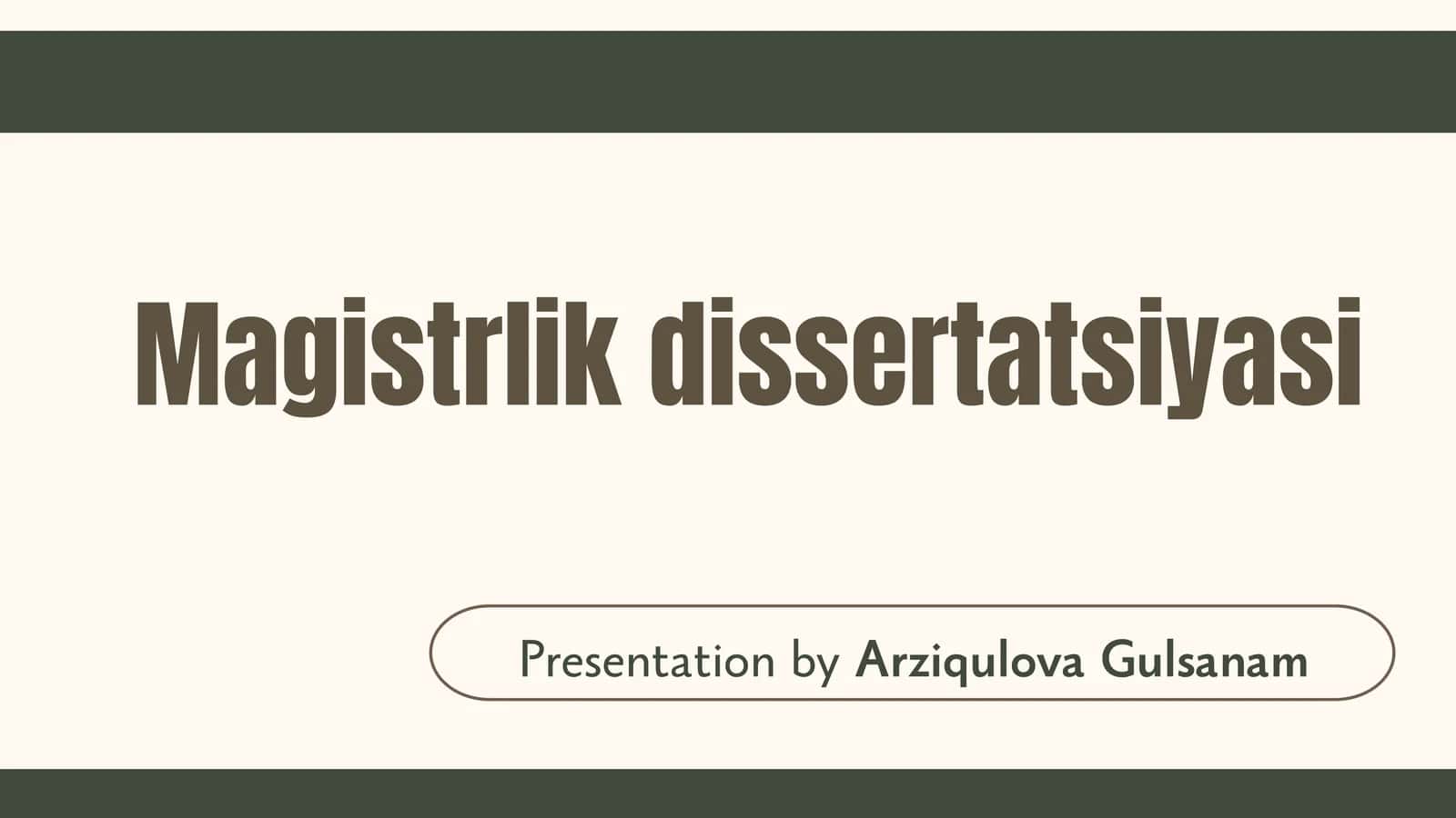 Magistrlik dissertatsiyasi