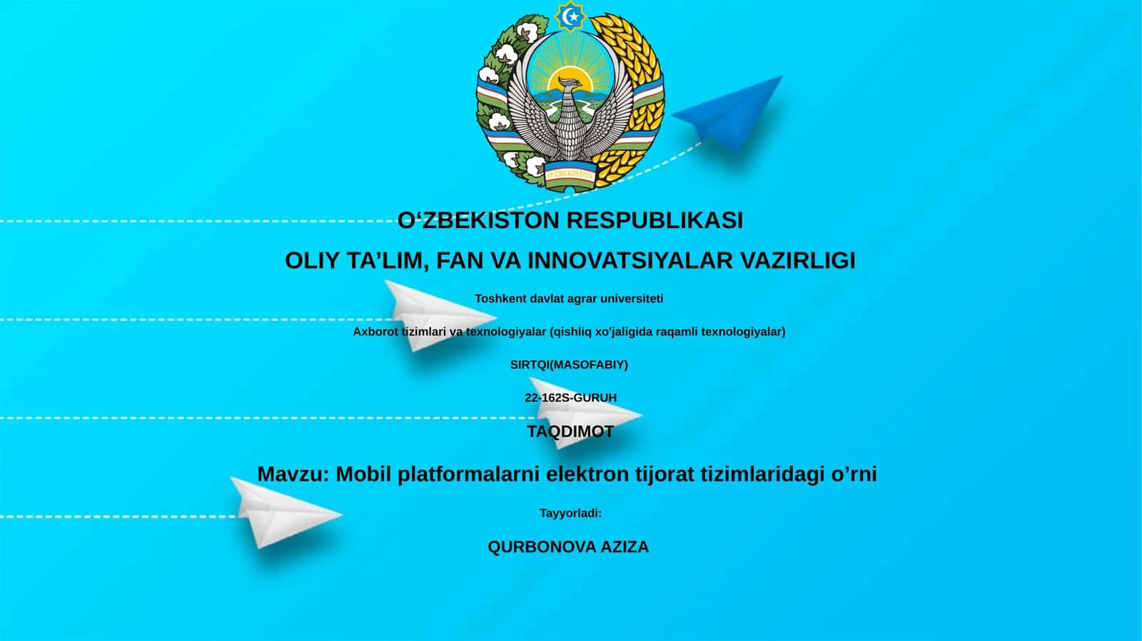 Mobil platformalarni elektron tijorat tizimlaridagi o’rni
