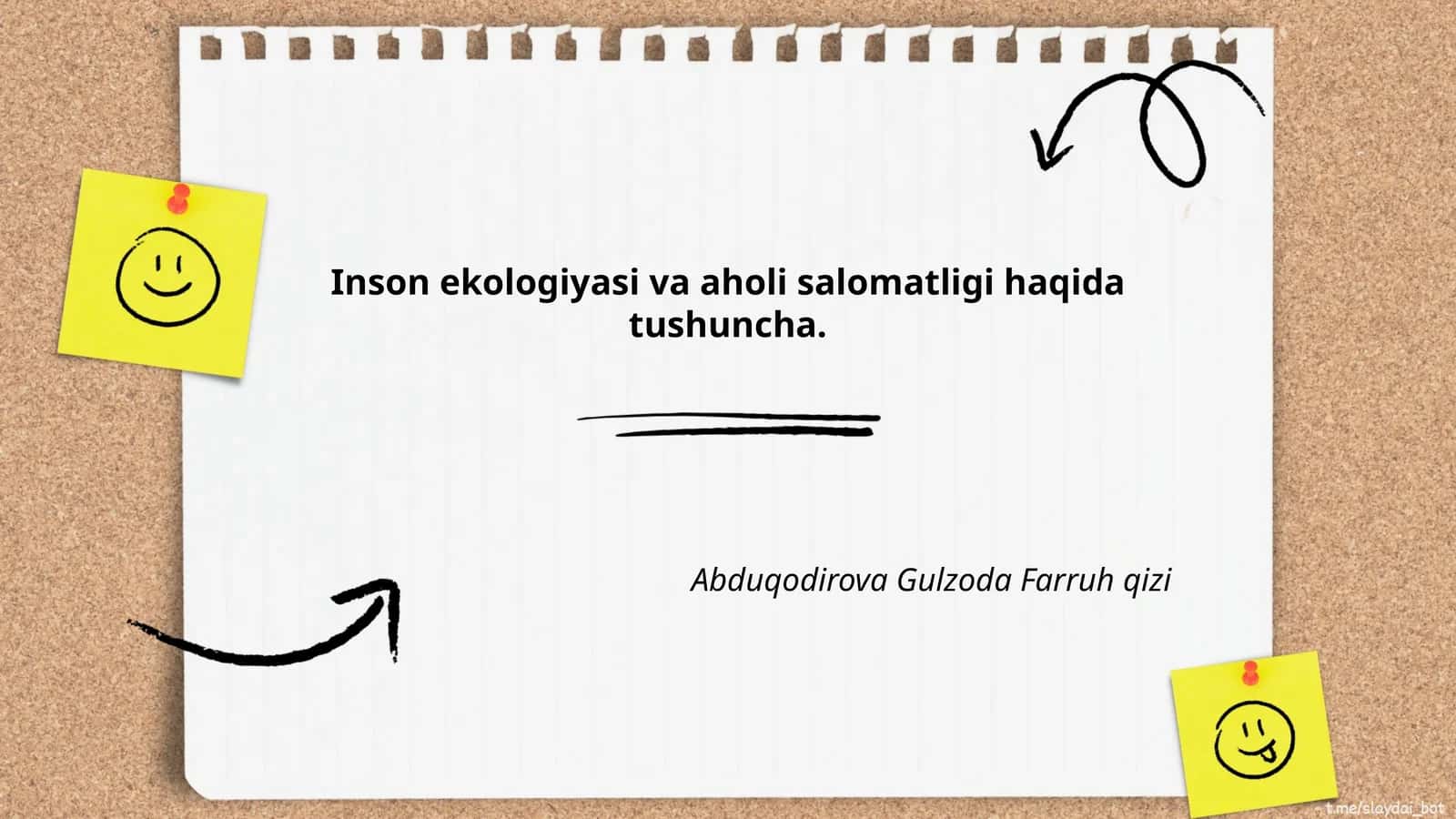 Inson Ekologiyasi va Aholi Salomatligi
