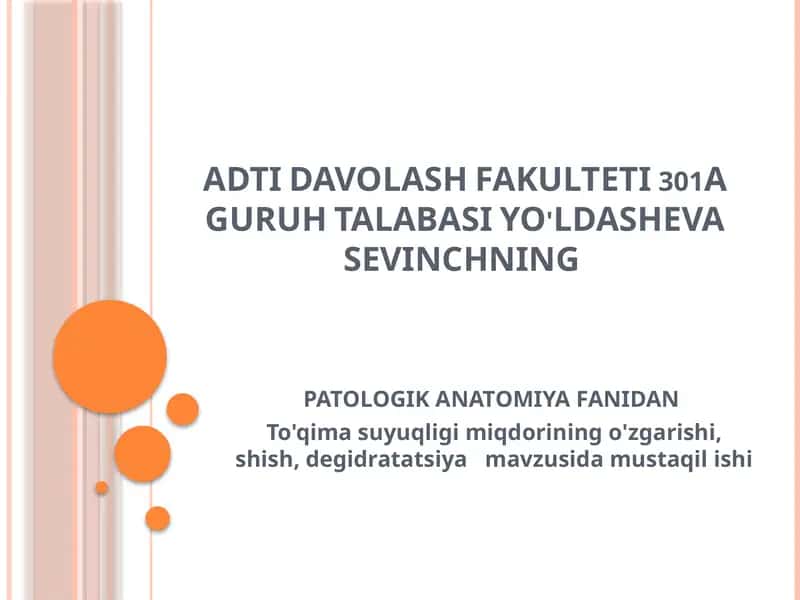 PATOLOGIK ANATOMIYA FANI