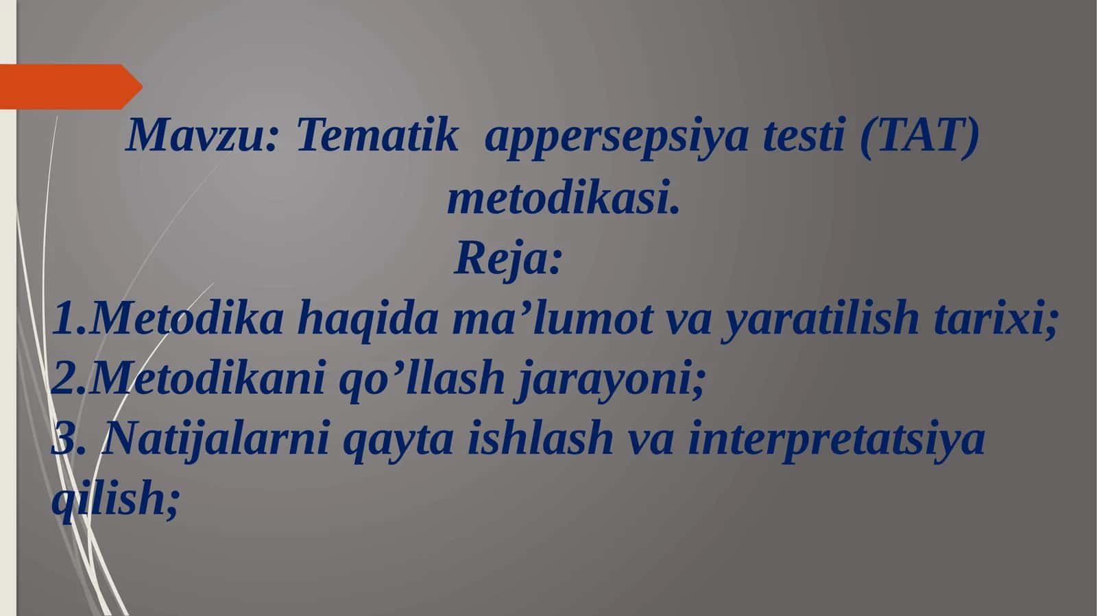 Tematik appersepsiya testi (TAT) metodikasi