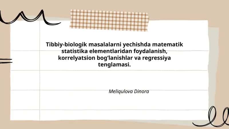 Tibbiy-biologik tadqiqotlar matematik statistikasi