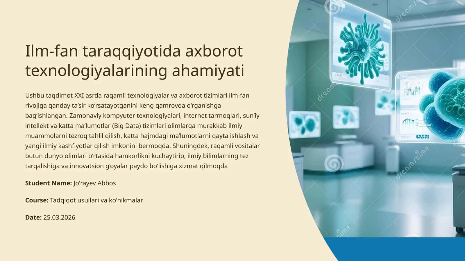 Ilm-fan taraqqiyotida axborot texnologiyalarining ahamiyati