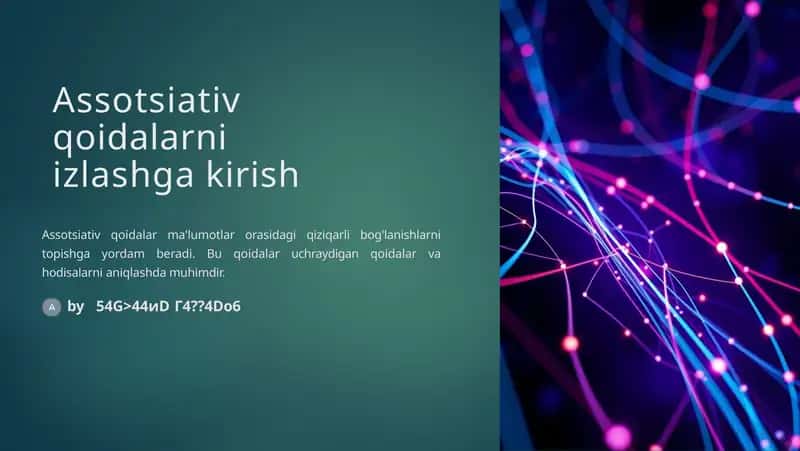 Assotsiativ qoidalarni izlashga kirish