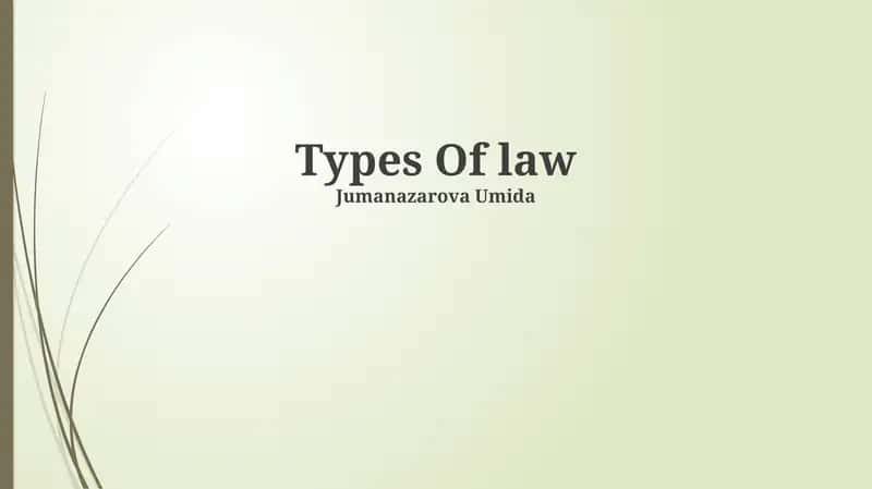 Types Of law