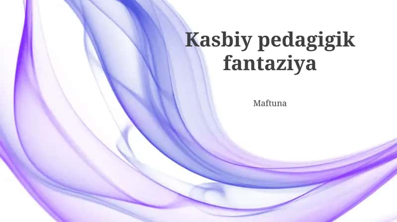 Kasbiy Pedagogik Fantastika