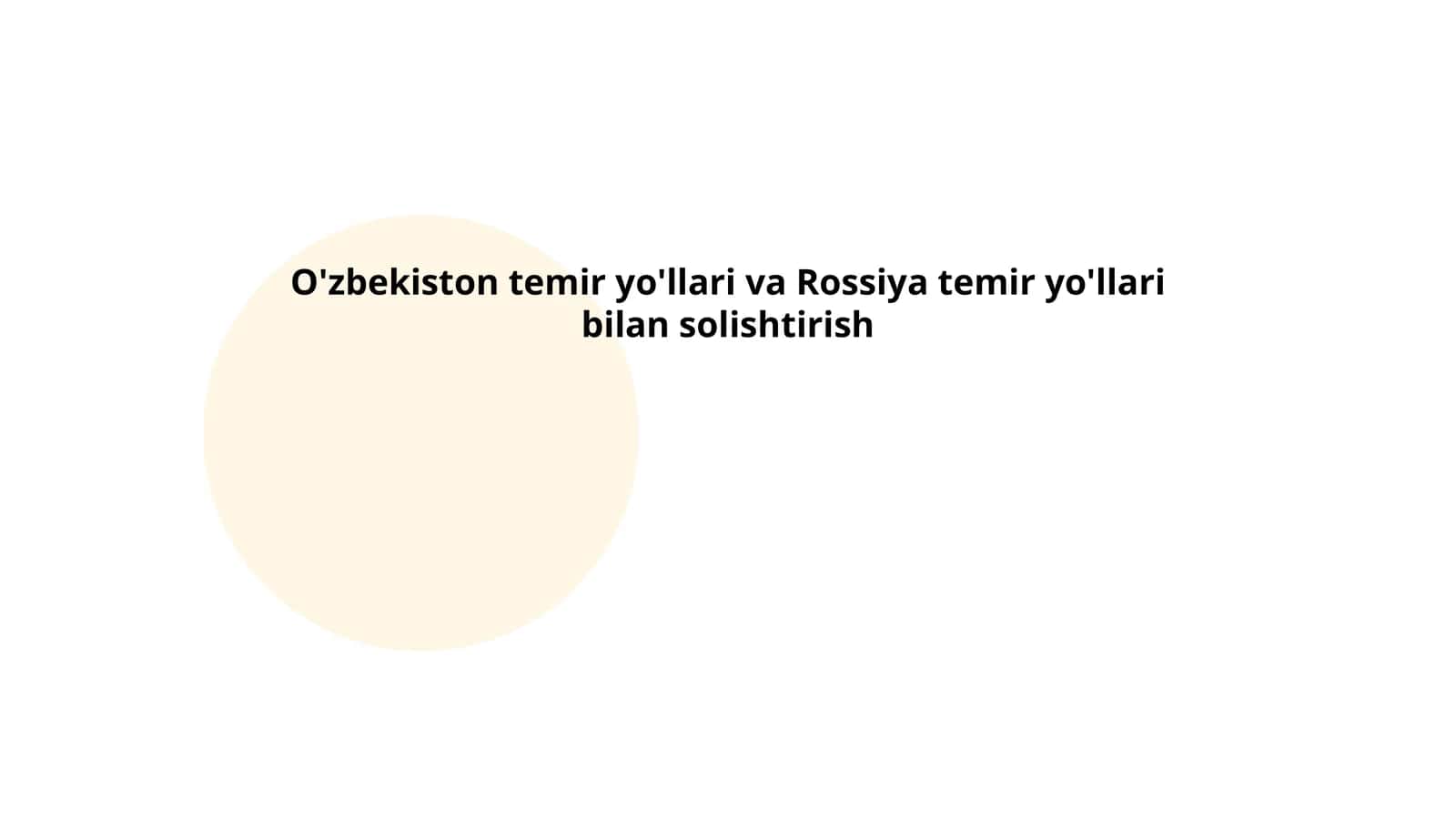 Temir yo'l infratuzilmasi solishtirilishi