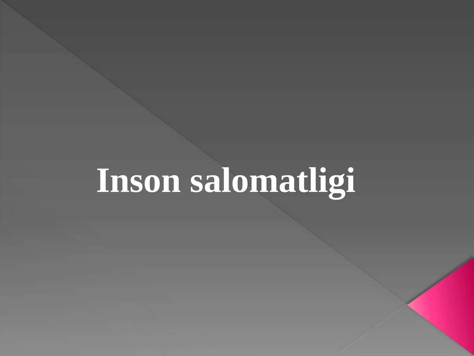 Inson salomatligi