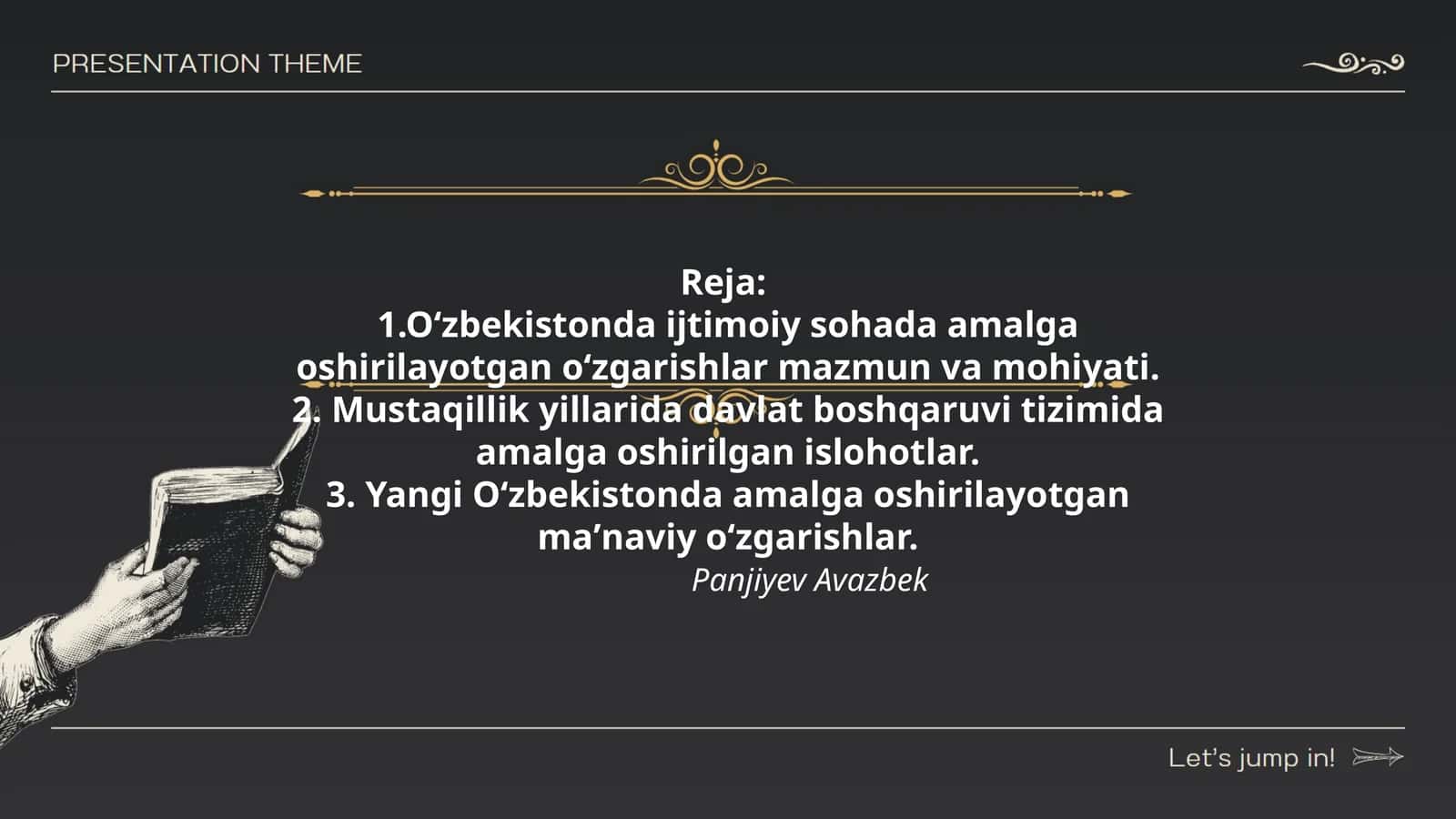 Oʻzbekistonda ijtimoiy sohada amalga oshirilayotgan oʻzgarishlar mazmun va mohiyati