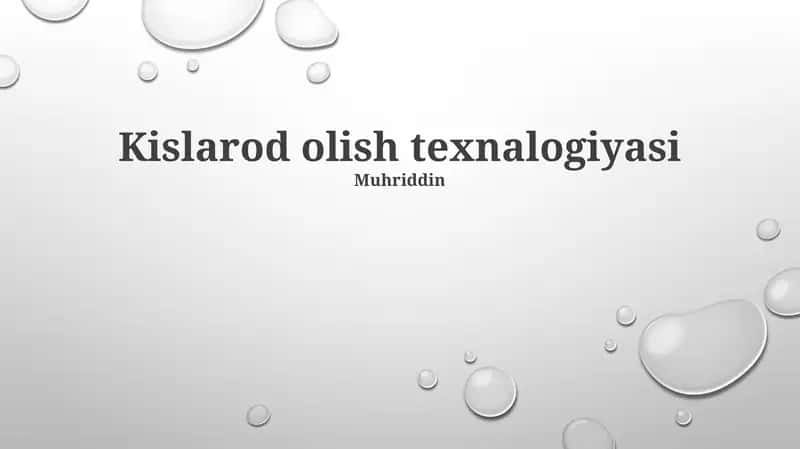 Kislarod Olishning Zamonaviy Usullari