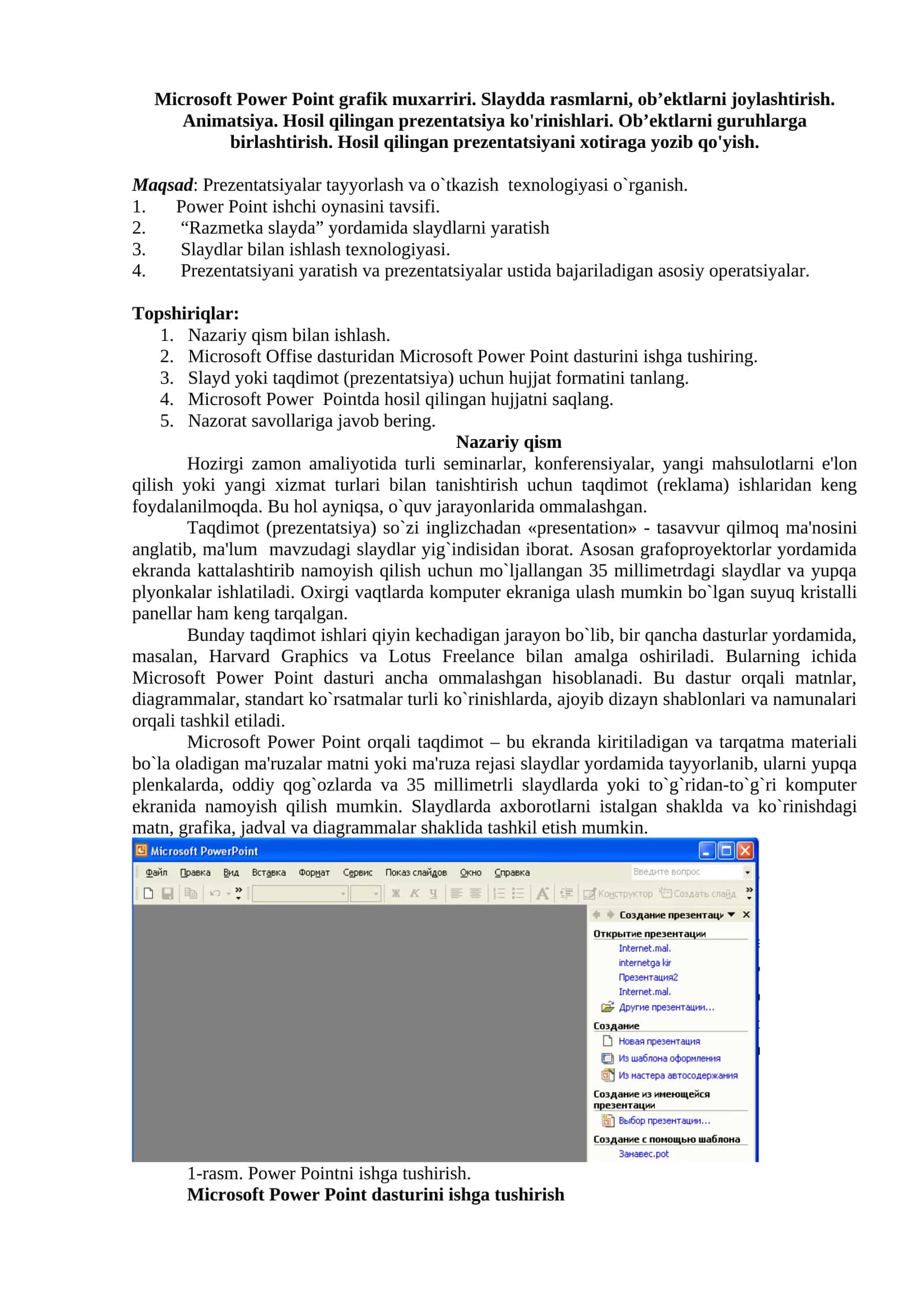 Microsoft Power Point grafik muxarriri