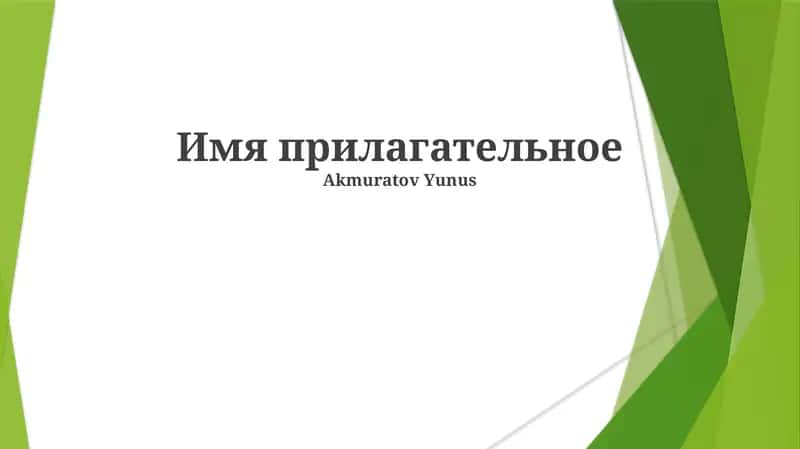 Имя прилагательное