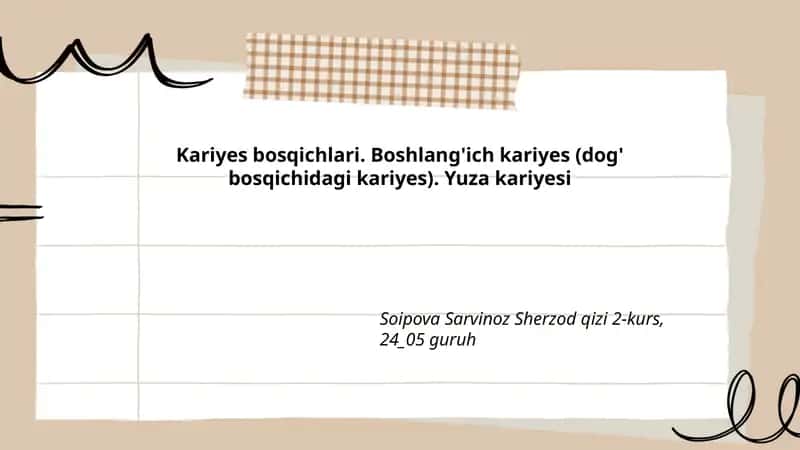 Kariyes bosqichlari