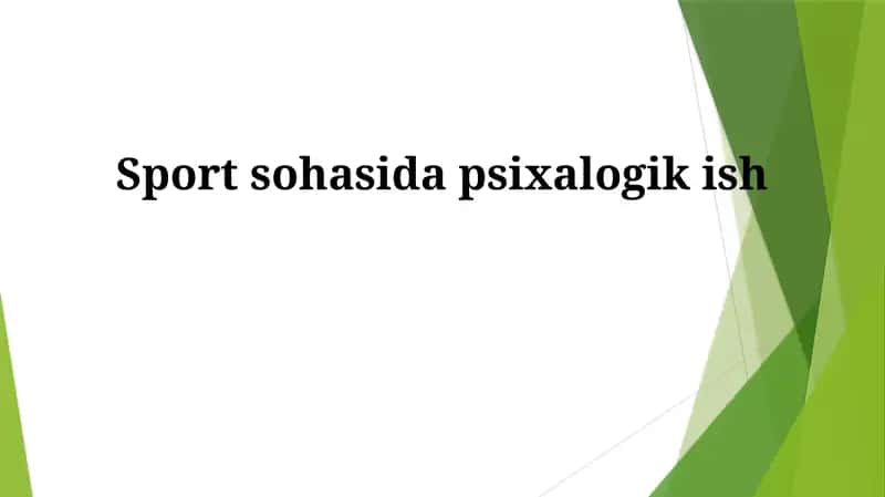 Sportda Psixologik Ish