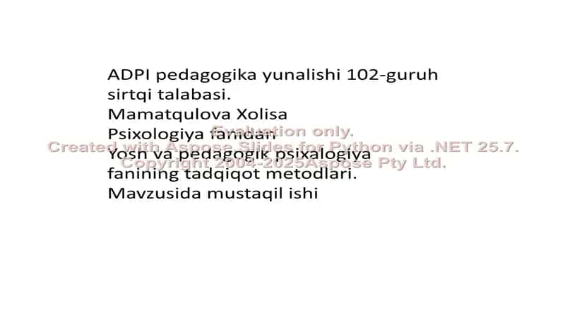 ADPI pedagogika yunalishi 102-guruh sirtqi talabasi