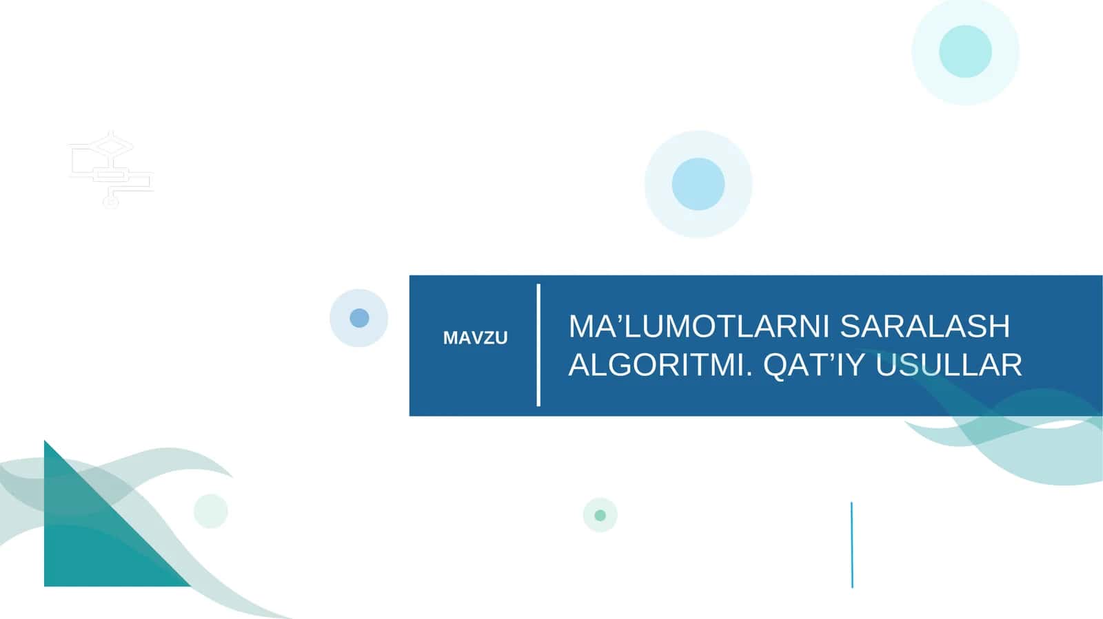 Malumotlarni saralash algoritmi