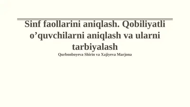Iqtidorli Talabalarni Aniqlash