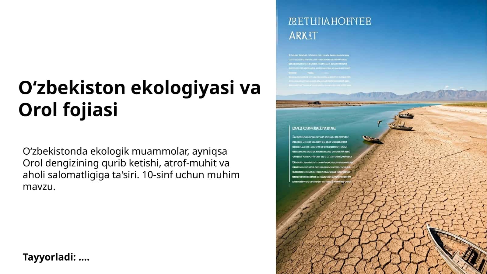 O‘zbekiston ekologiyasi va Orol fojiasi