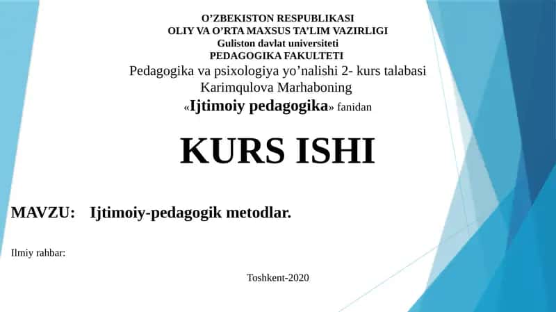 Ijtimoiy-pedagogik metodlar