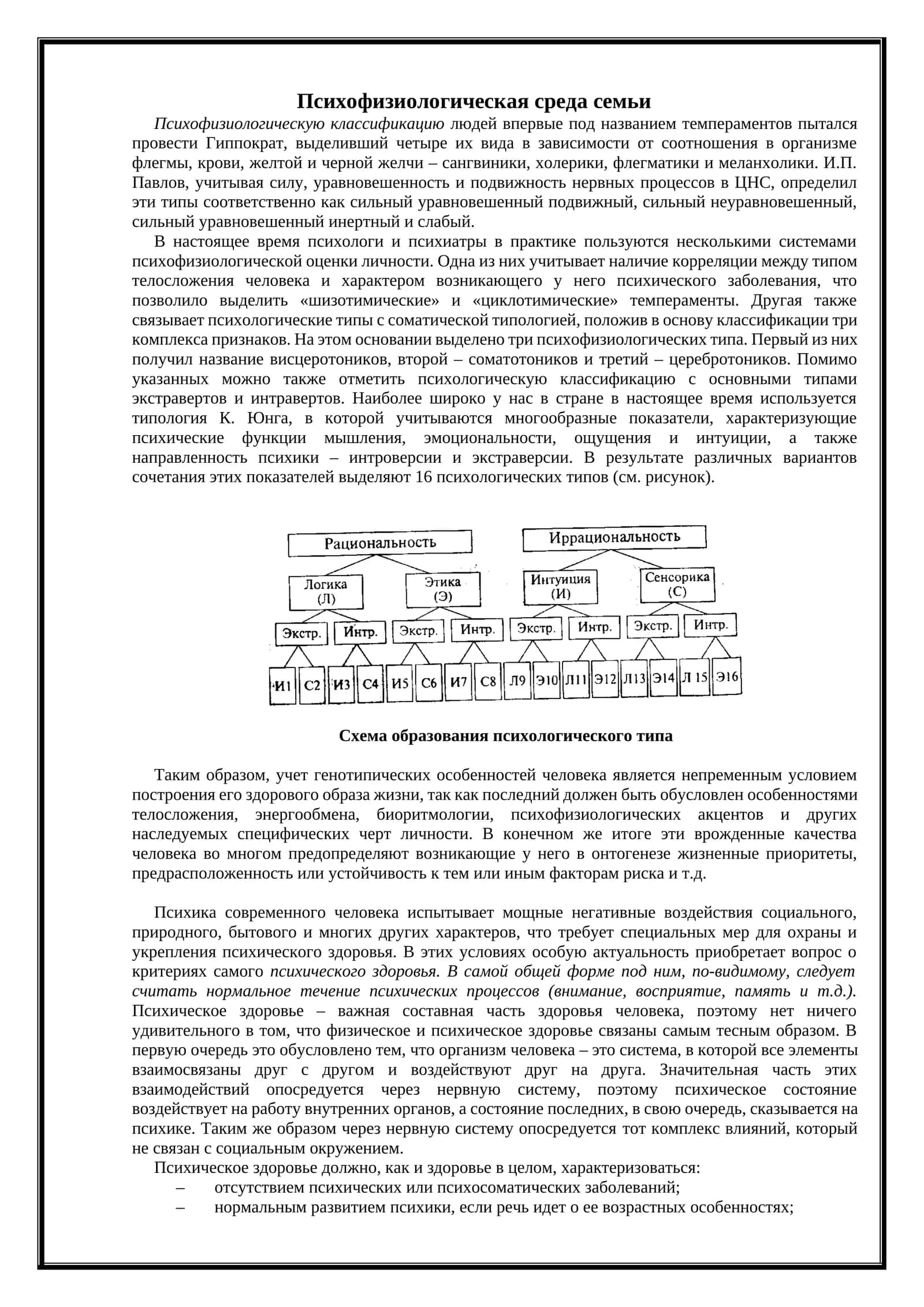 Психофизиологическая среда семьи