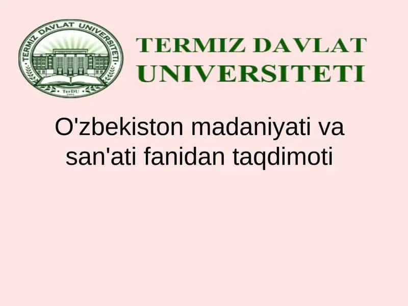 O'zbekiston madaniyati va san'ati