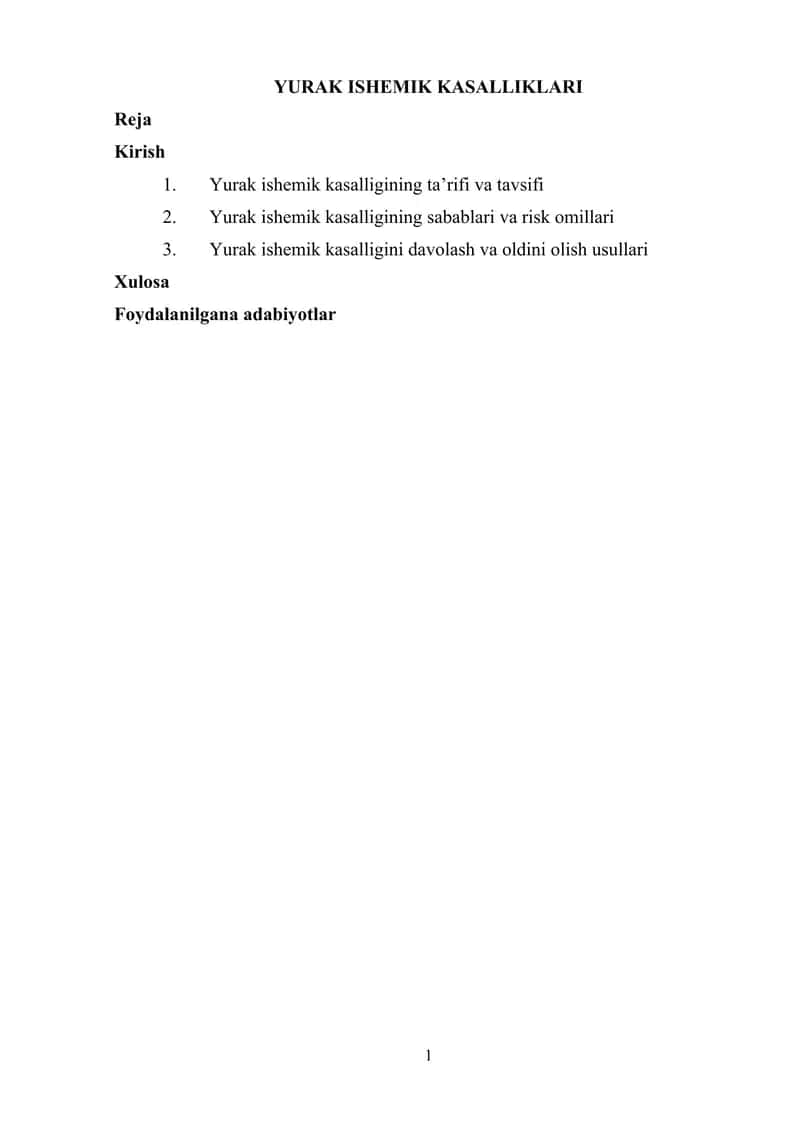 Yurak Ishemik Kasalliklari