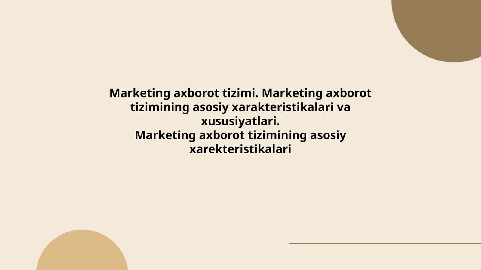 Marketing axborot tizimi