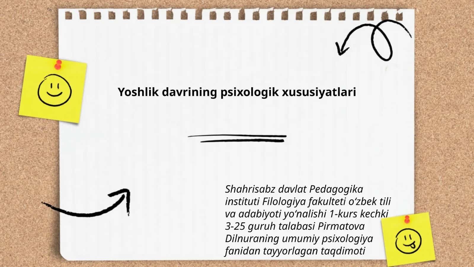 Yoshlik davrining psixologik xususiyatlari