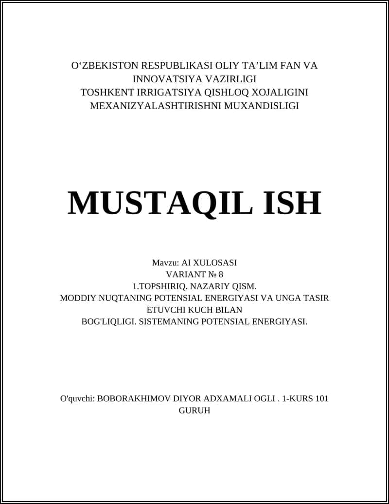 AI XULOSASI