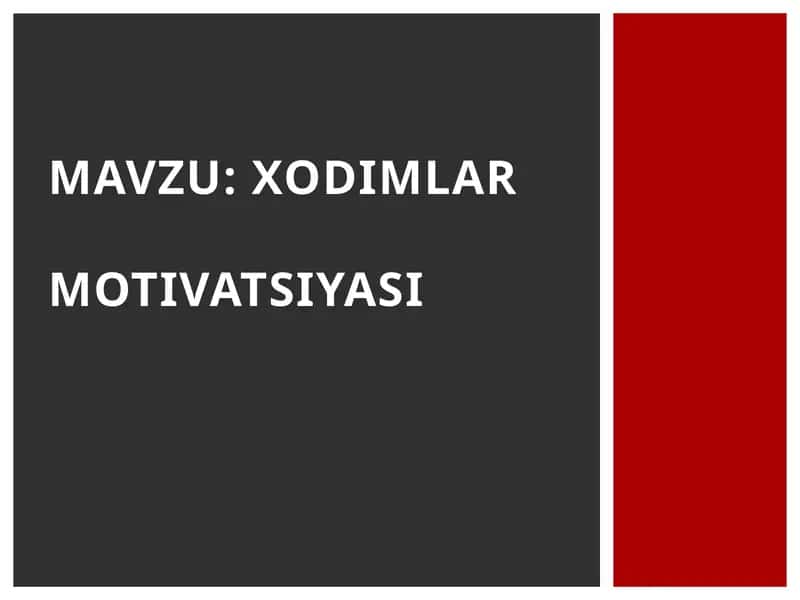 XODIMLARMOTIVATSIYASI