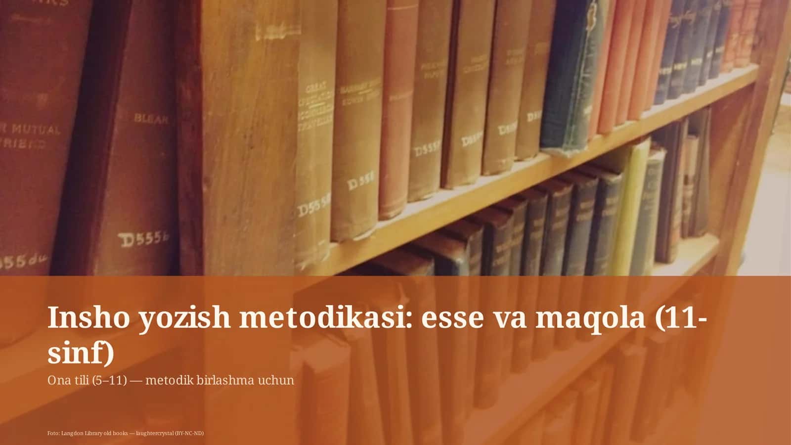 Insho yozish metodikasi: esse va maqola (11-sinf)