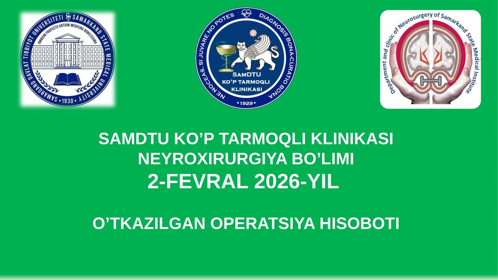 NEYROXIRURGIYA BO’LIMI
