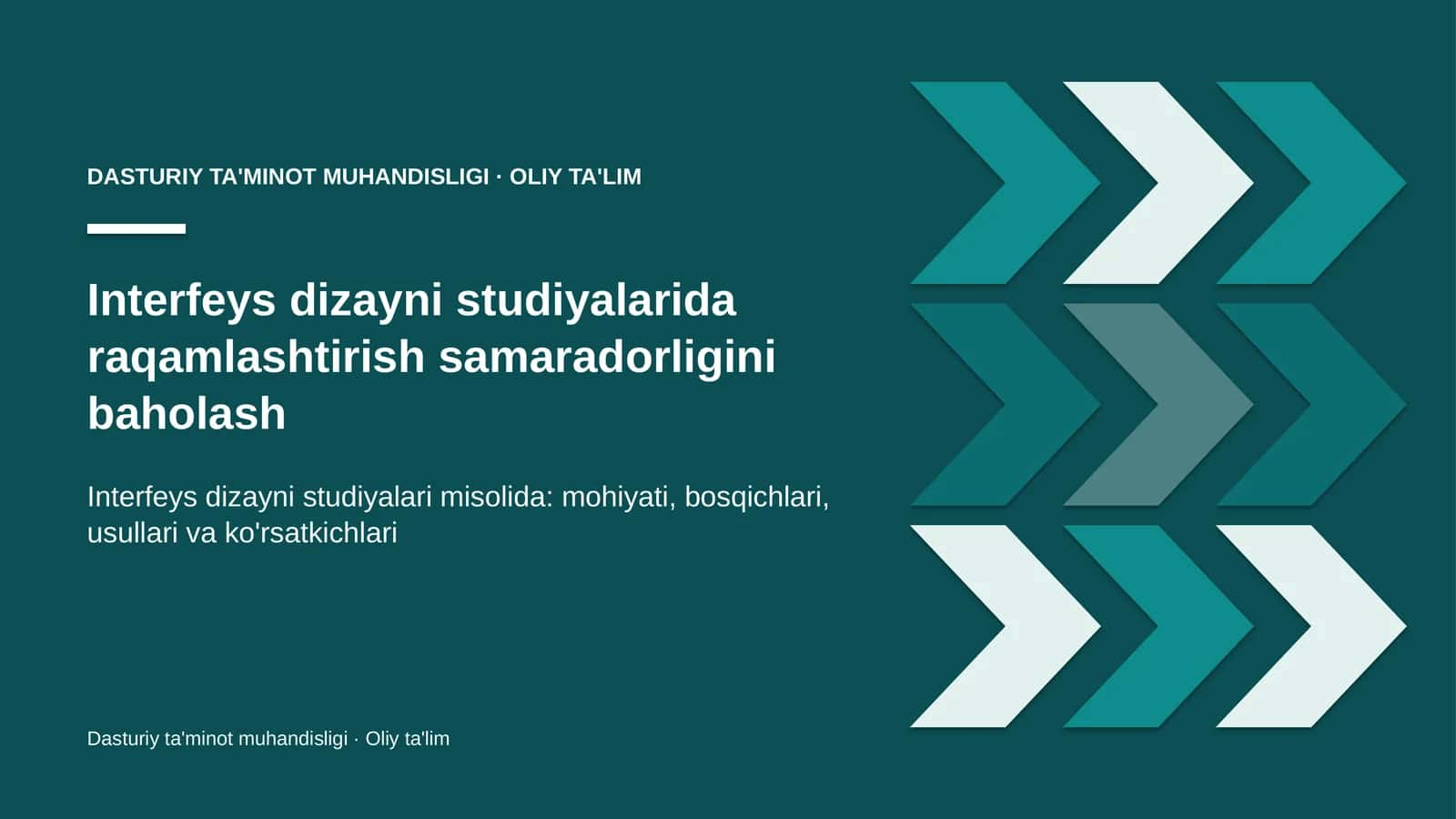 Interfeys dizayni studiyalarida raqamlashtirish samaradorligini baholash