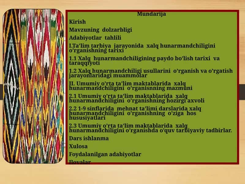 Adabiyotlar tahlili