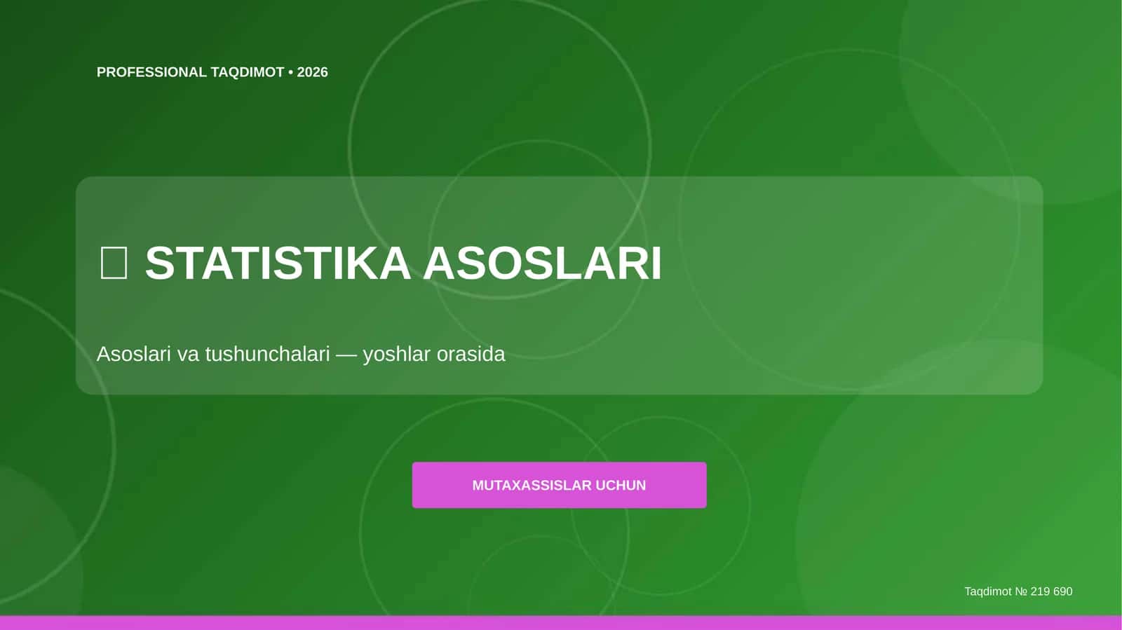 Statistika Asoslari