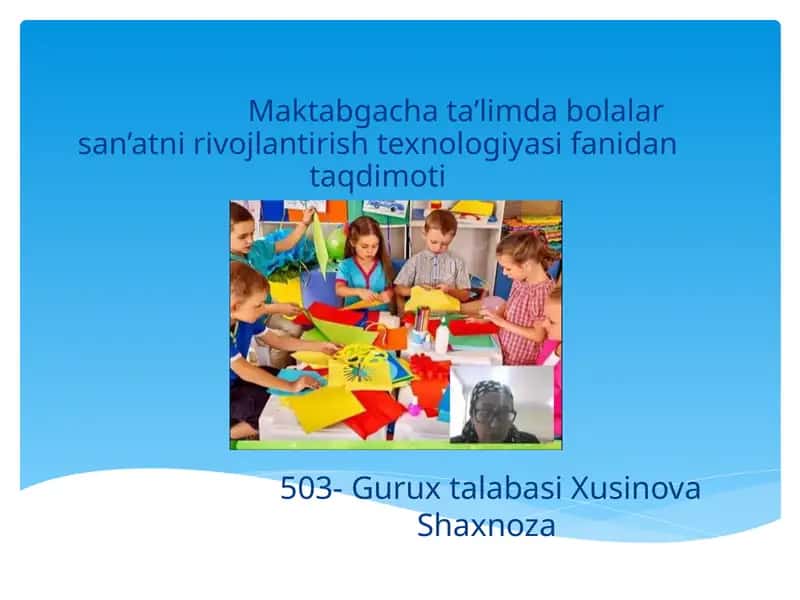 Tasviriy faoliyatga o'rgatish fanining maqsadi