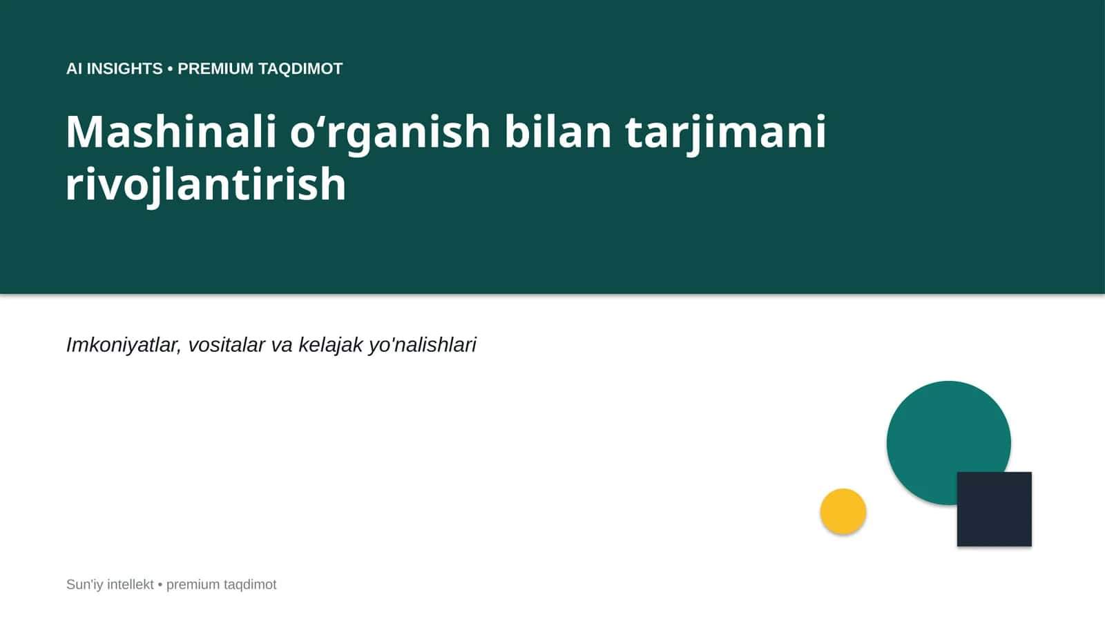 AI INSIGHTS • PREMIUM TAQDIMOT
