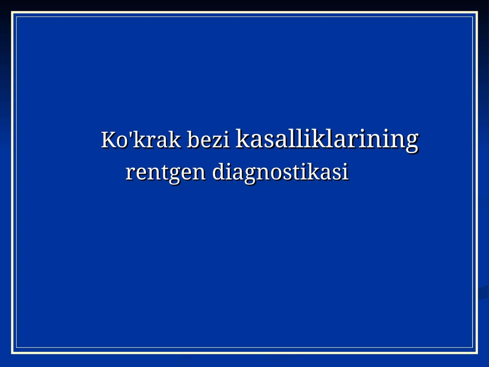 Rentgen mammografiyasi - sut bezlarini tekshirish