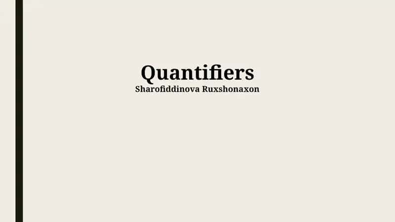 Quantifiers