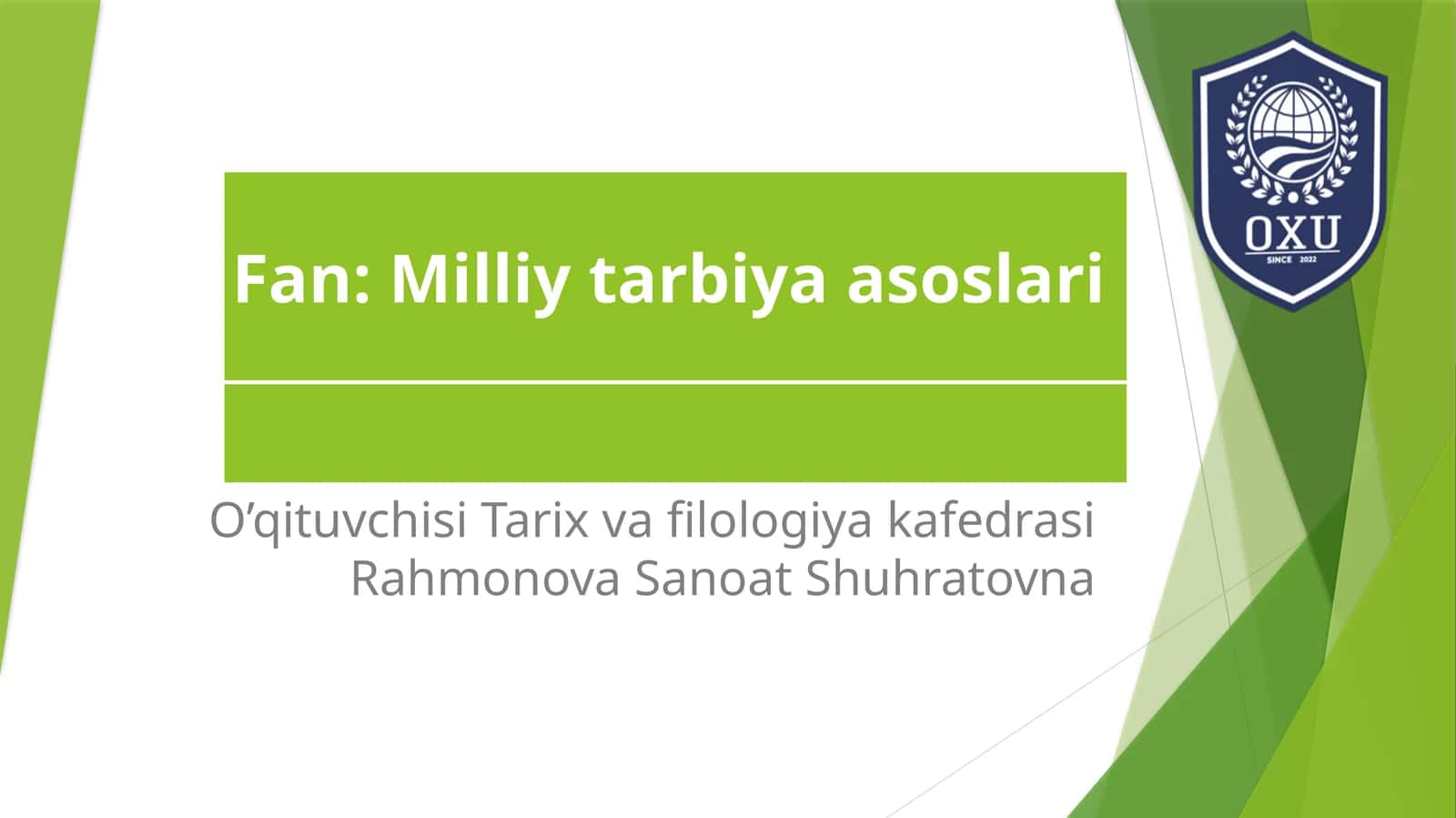 Maruza: Bo’lajak o’qituvchilarni tarbiyaviy faoliyatga tayyorlash