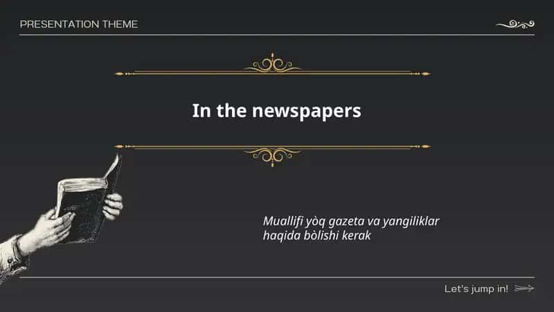 Muallifi yòq gazeta va yangiliklar haqida bòlishi kerak
