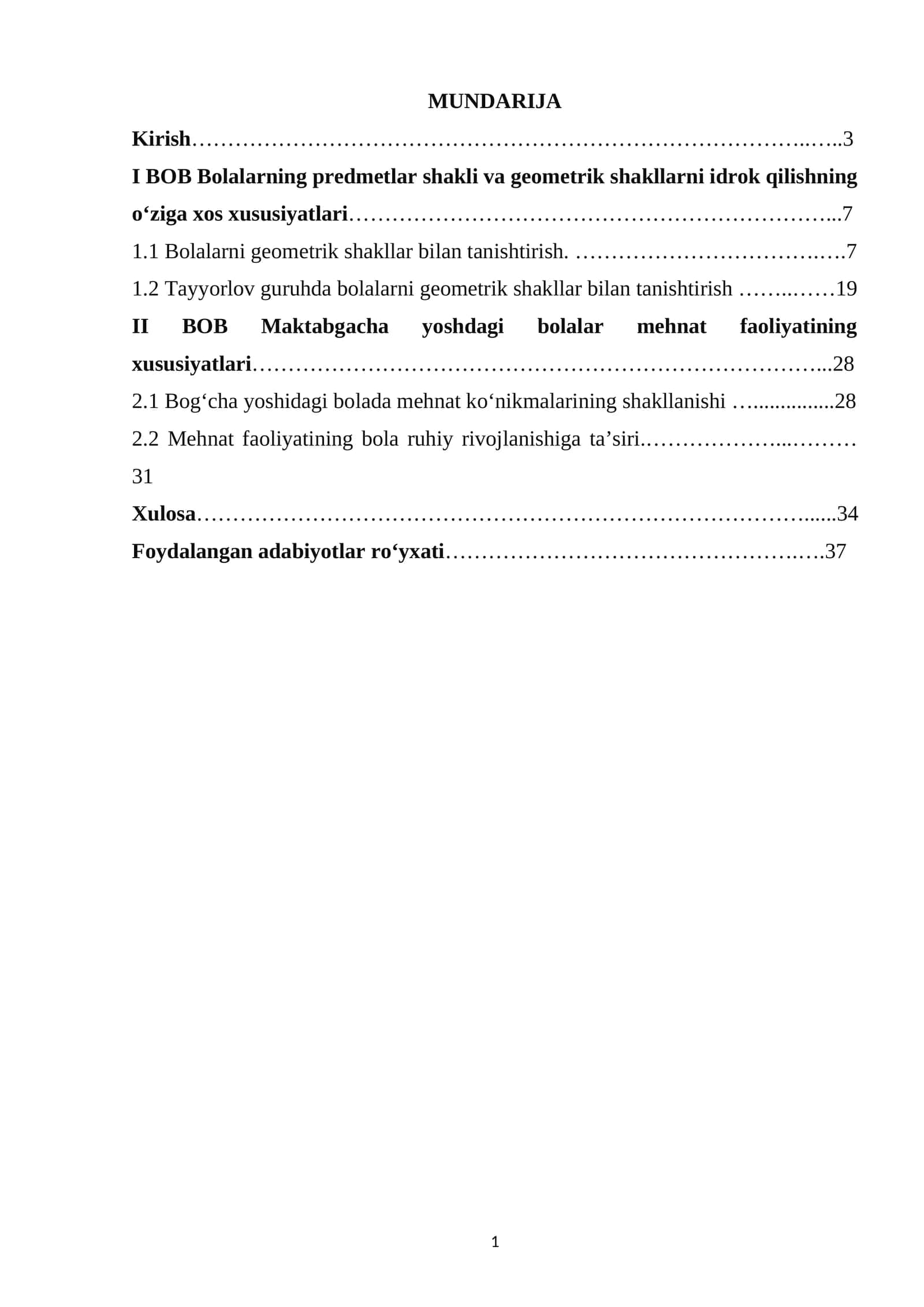 Bolalarning predmetlar shakli va geometrik shakllarni idrok qilishning o‘ziga xos xususiyatlari kurs ishii