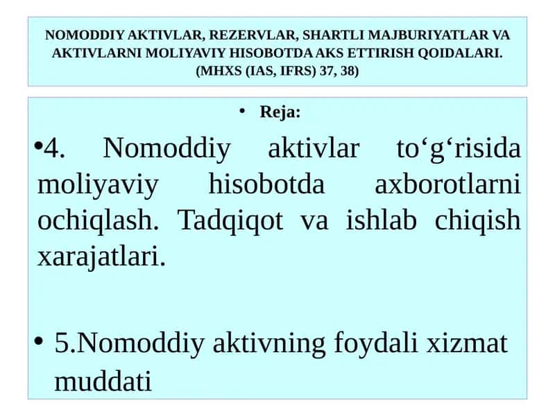 Moliyaviy hisobotning xalqaro standartlari