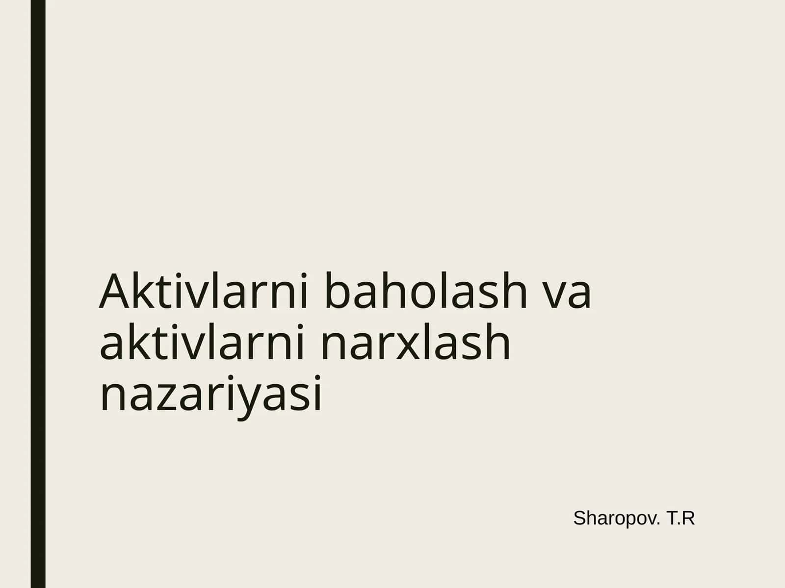 Aktivlarni baholash va aktivlarni narxlash nazariyasi