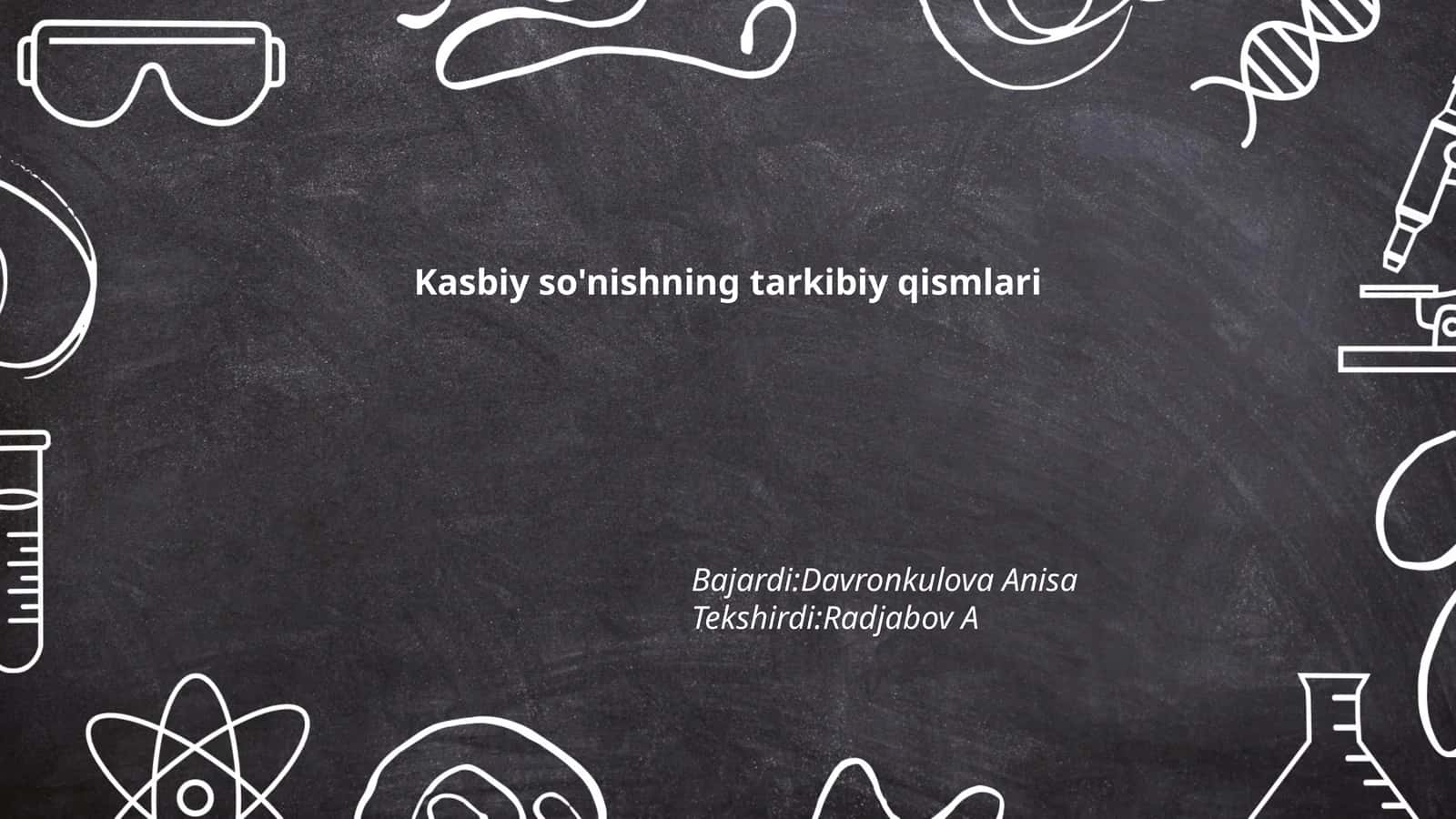 Kasbiy so'nishning tarkibiy qismlari