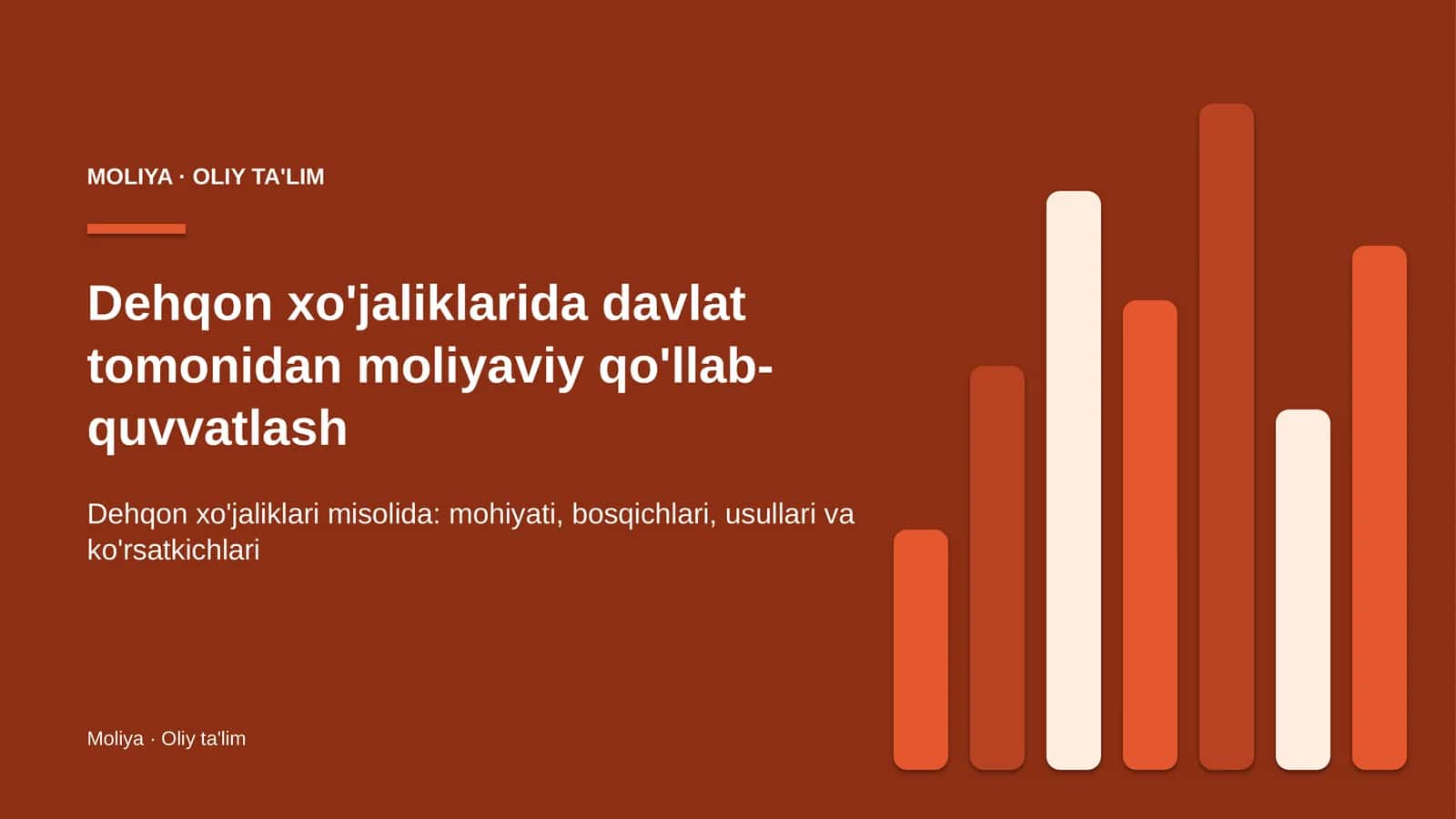 Moliya · Oliy Ta'lim