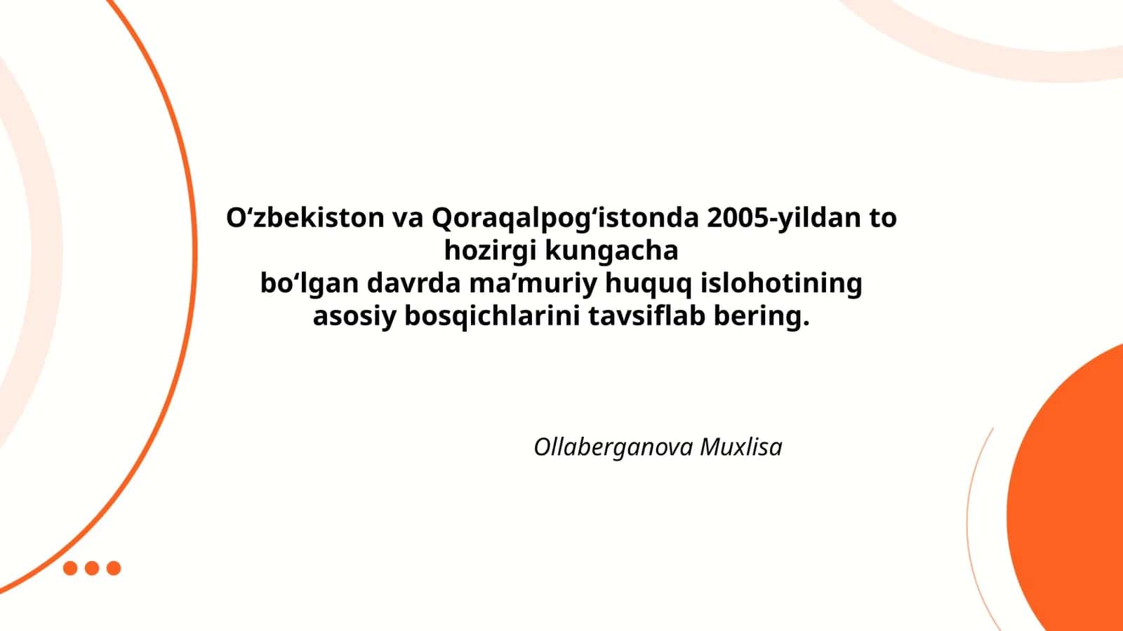 Ollaberganova Muxlisa
