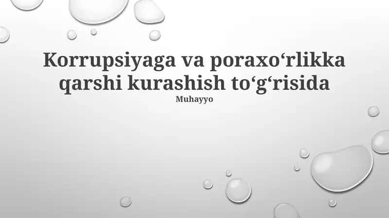 Korrupsiyaga va poraxoʻrlikka qarshi kurashish toʻgʻrisida
