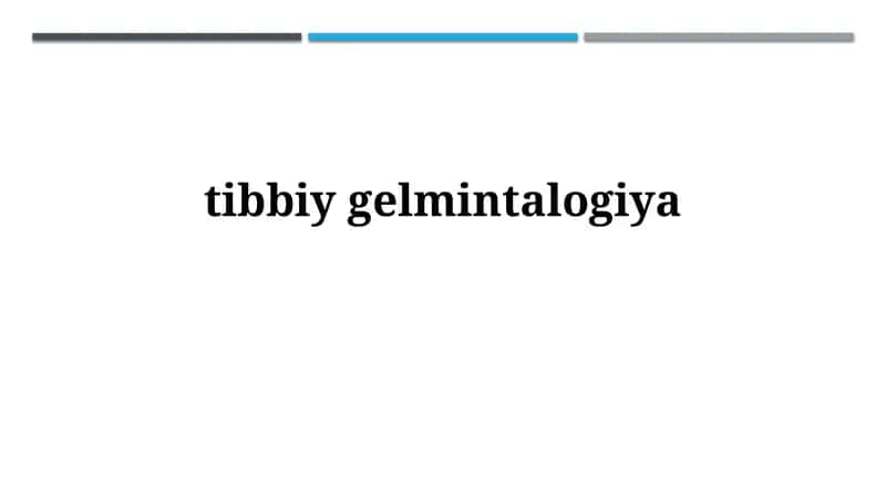 Tibbiygelmintalogiya