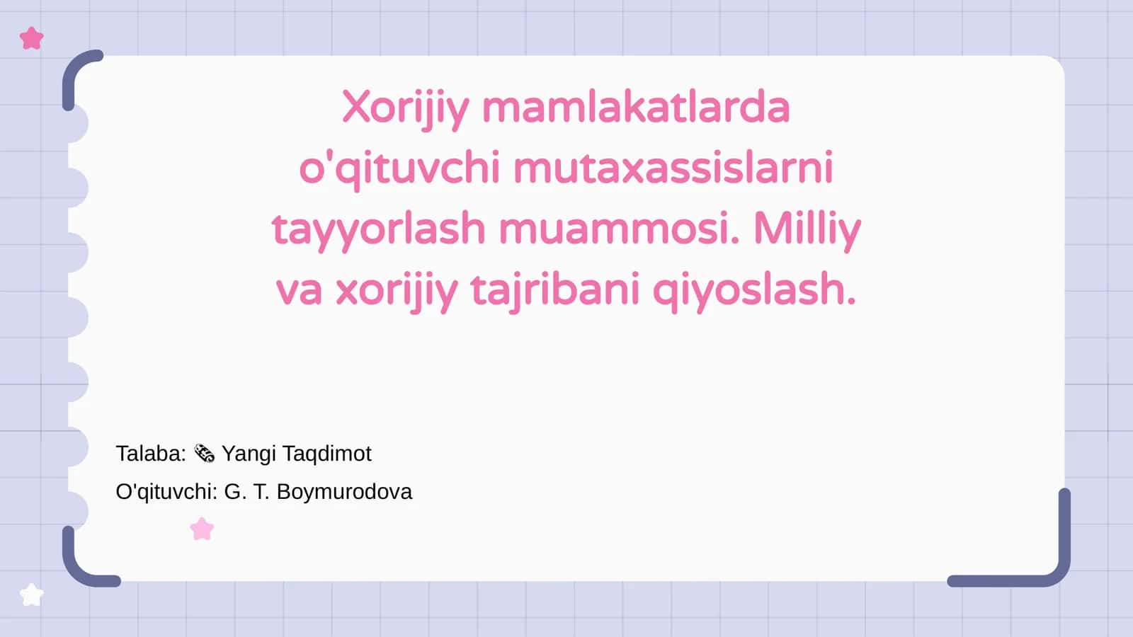 Xorijiy mamlakatlarda o'qituvchi tayyorlash muammosi